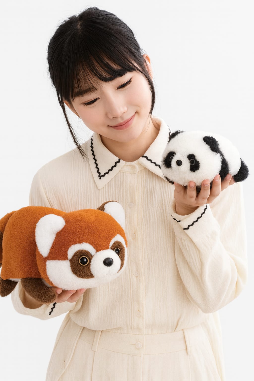 REVERSIBBLE PANDA RACOON SOFTTOY 35CM