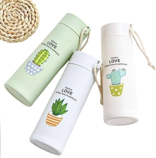 Love cactus glass bottle 400ml